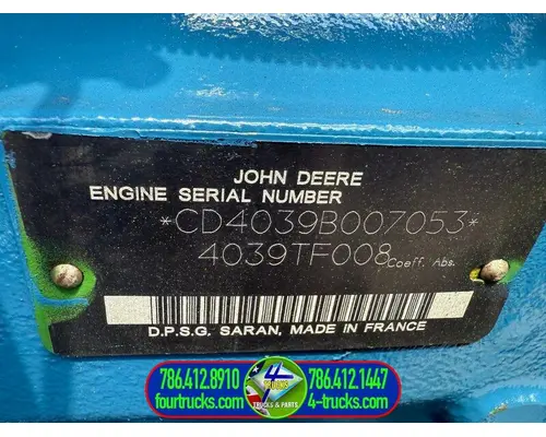 John Deere 4039T Engine Assembly