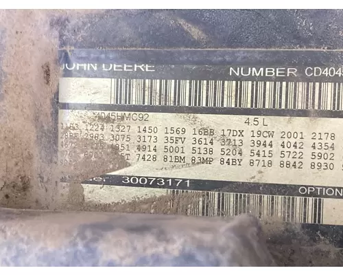 John Deere 4045HMC92 Engine Assembly