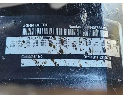 John Deere 4045TF150 Engine Assembly