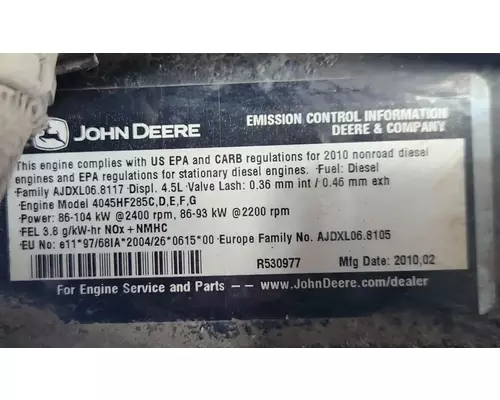 John Deere 4045 Engine Assembly