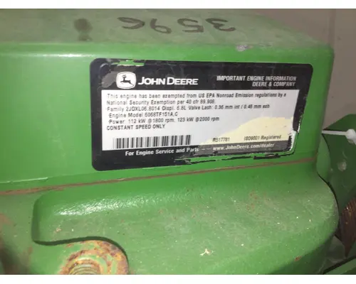 John Deere 6068TF151 Engine Assembly