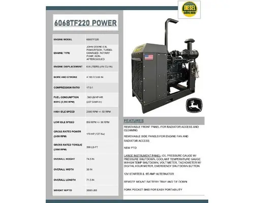 John Deere 6068TF220 Engine Assembly