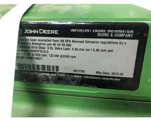 John Deere 6068TF Engine Assembly