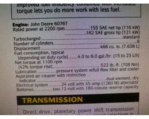 John Deere 6076TF030 Engine Assembly