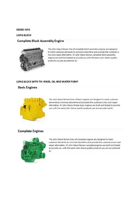 John Deere 6076 Engine Assembly