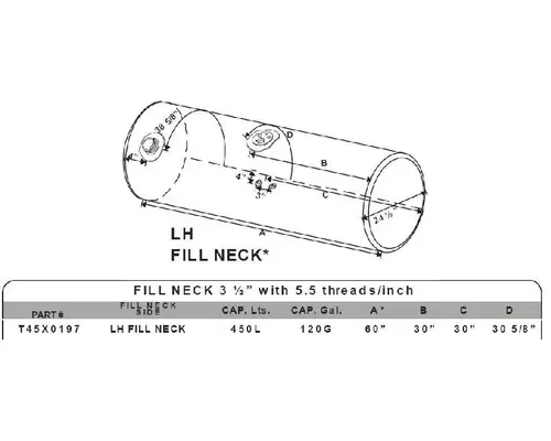 KENWORTH 115-124 GALLON FUEL TANK