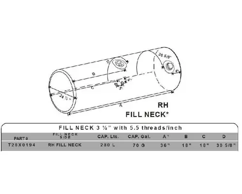 KENWORTH 65-74 GALLON FUEL TANK