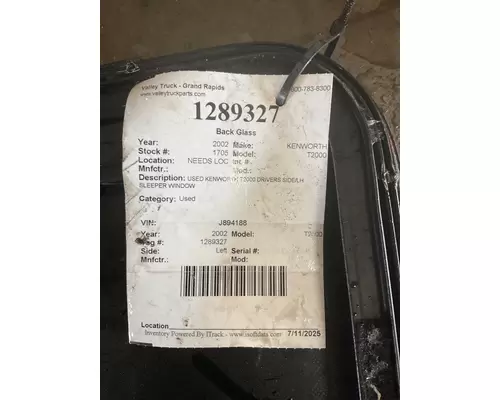 KENWORTH T2000 Back Glass