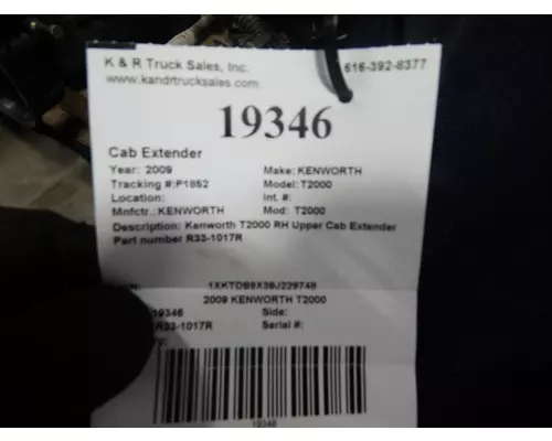 KENWORTH T2000 Cab Extender 