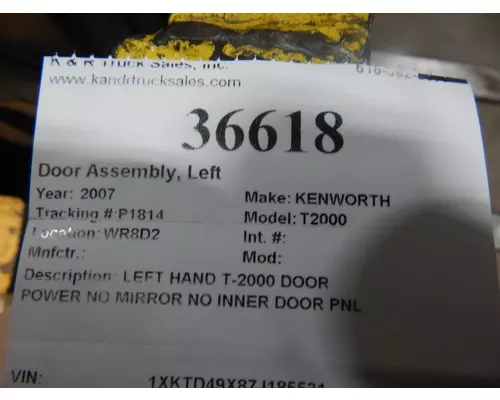 KENWORTH T2000 Door Assembly