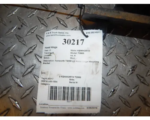 KENWORTH T2000 Hood Hinge