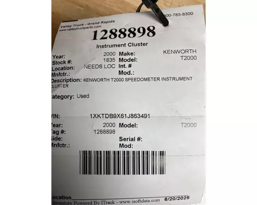 KENWORTH T2000 Instrument Cluster