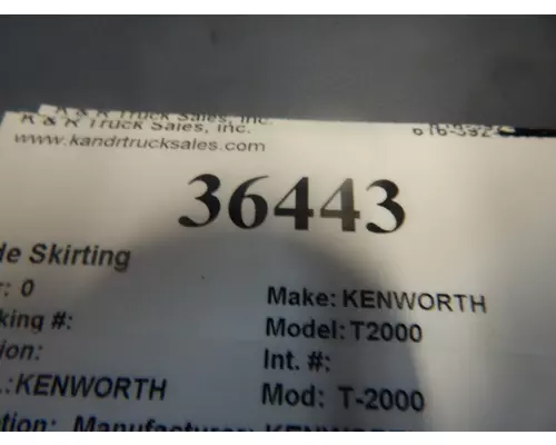 KENWORTH T2000 Side Fairing Side Skirting