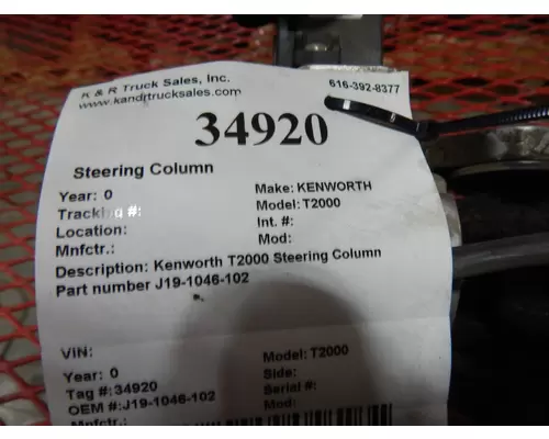 KENWORTH T2000 Steering Column