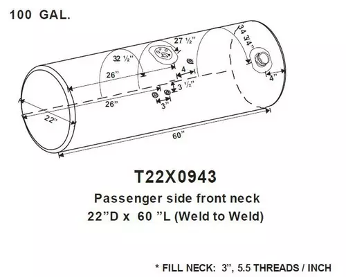 KENWORTH T300 1995-2009 FUEL TANK
