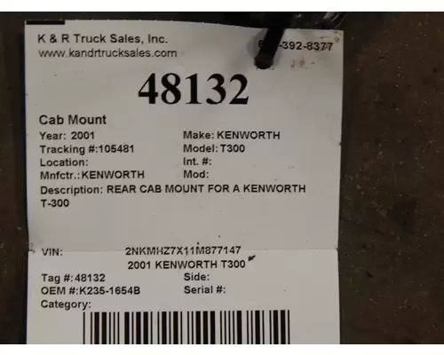 KENWORTH T300 Cab Mount 