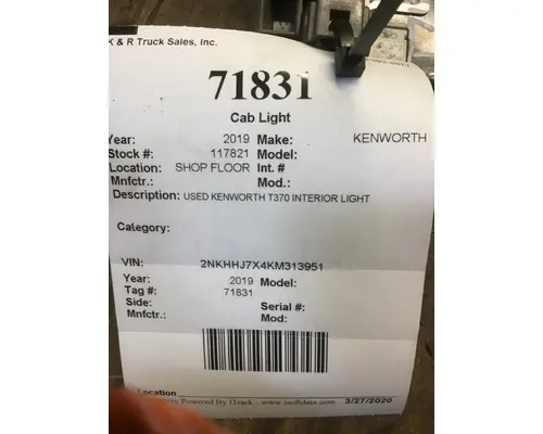 KENWORTH T300 Interior Cab Lights