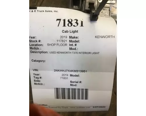 KENWORTH T300 Light, Interior Cab