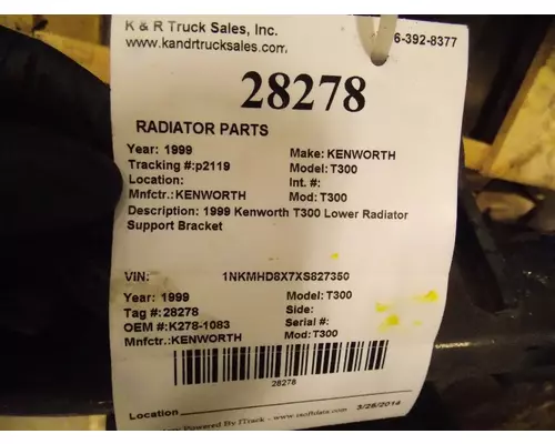 KENWORTH T300 Radiator Parts