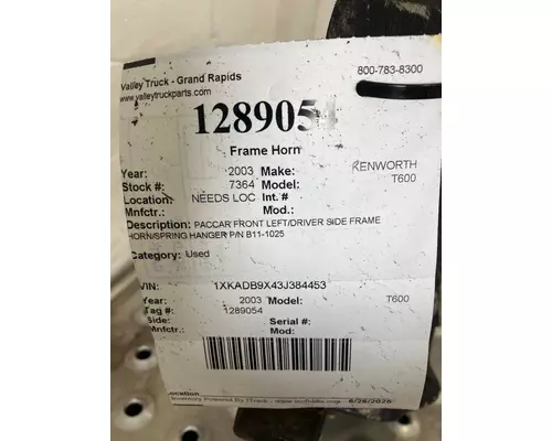 KENWORTH T600 Frame Horn
