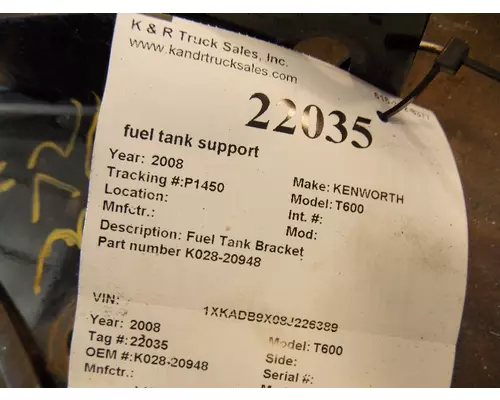 KENWORTH T600 Fuel Tank Support