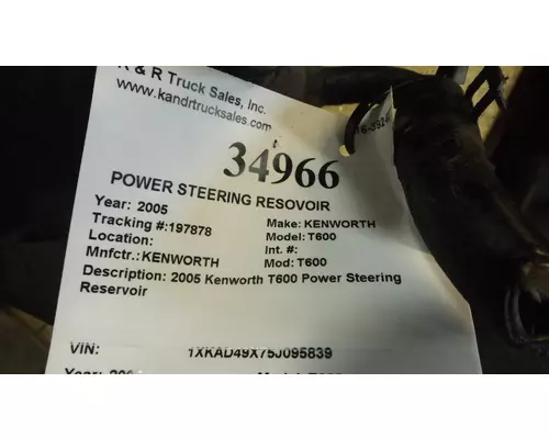 KENWORTH T600 Power Steering Reservoir 