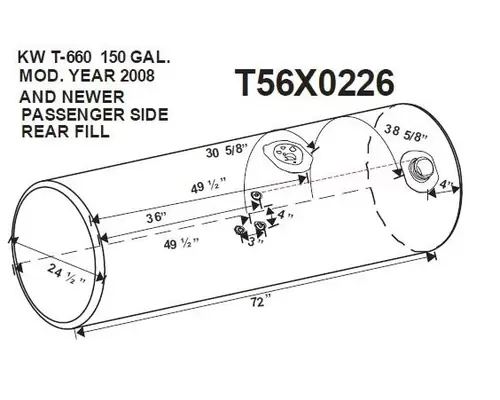 KENWORTH T660 2008-2025 FUEL TANK