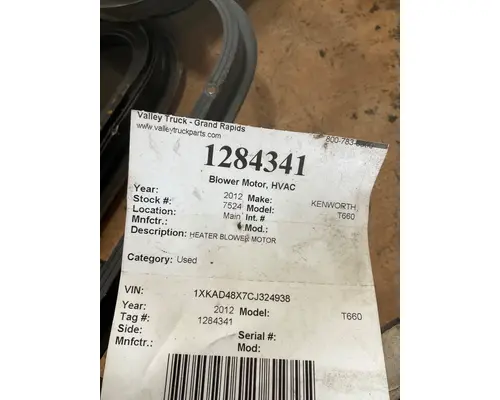 KENWORTH T660 Blower Motor, HVAC