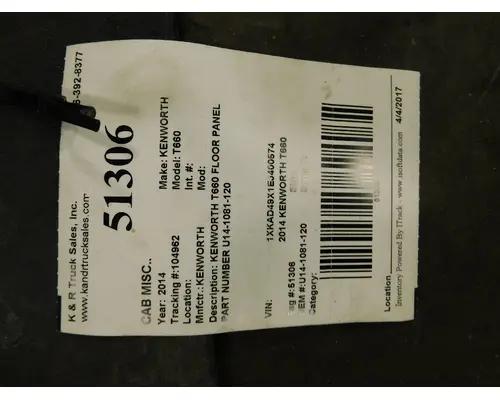 KENWORTH T660 Body Parts, Misc.