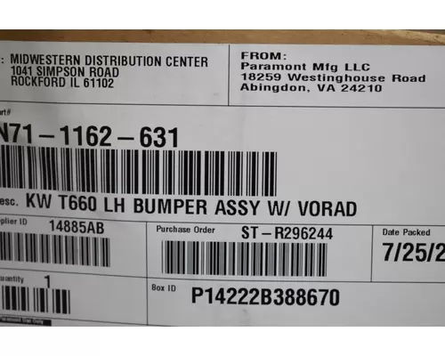 KENWORTH T660 Bumper End Cap