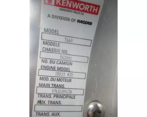 KENWORTH T660 CAB