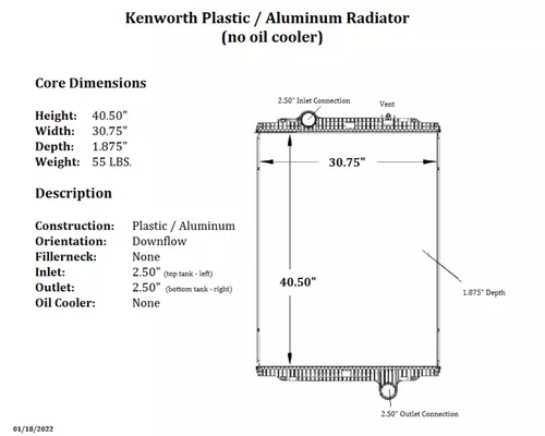 KENWORTH T660 Radiator