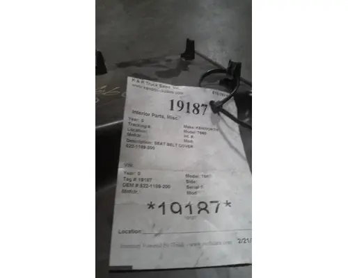 KENWORTH T660 Seat Belt