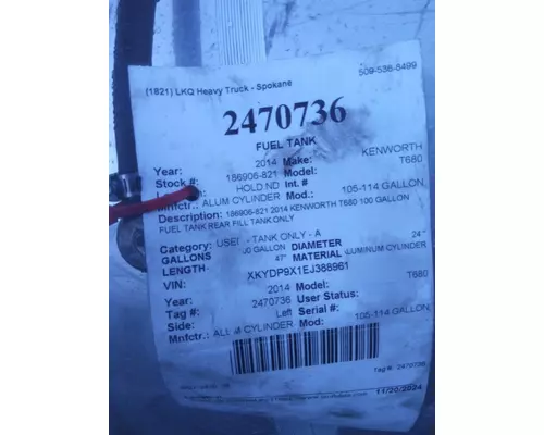 KENWORTH T680 2013-2022 FUEL TANK