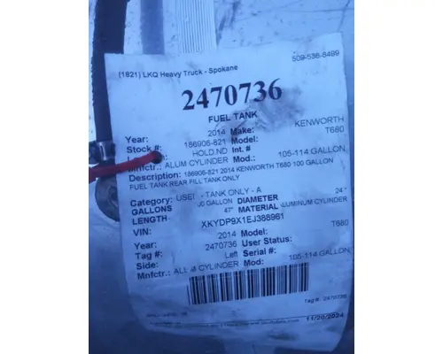 KENWORTH T680 GEN 1 FUEL TANK
