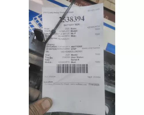 KENWORTH T680 BATTERY BOX