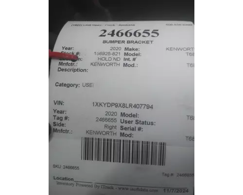 KENWORTH T680 BUMPER BRACKET