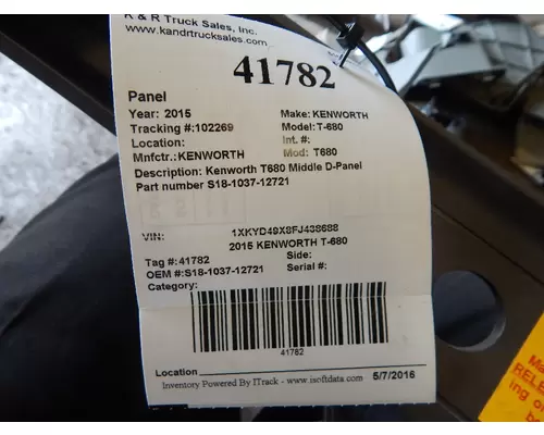 KENWORTH T680 Body Parts, Misc.