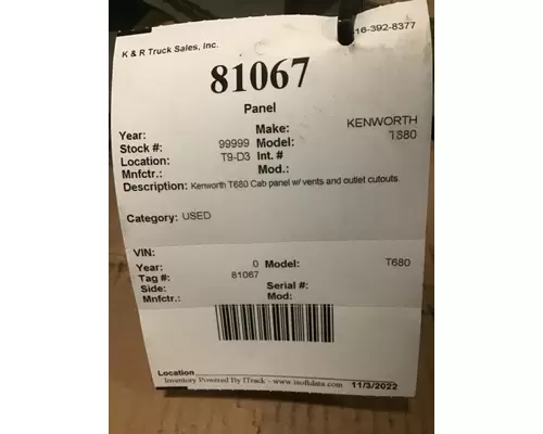 KENWORTH T680 Body Parts, Misc.