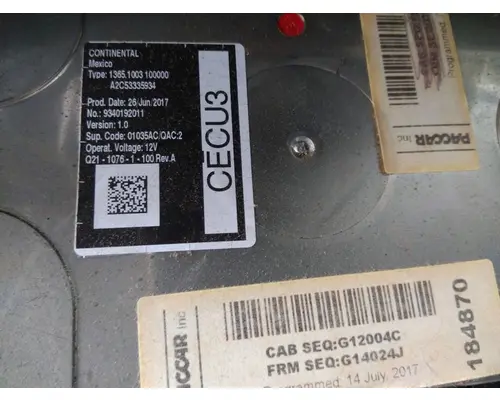 KENWORTH T680 CAB CONTROL UNIT MODULE