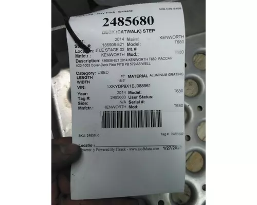 KENWORTH T680 DECK (CATWALK) STEP