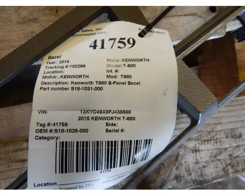 KENWORTH T680 Dash  Console Switch