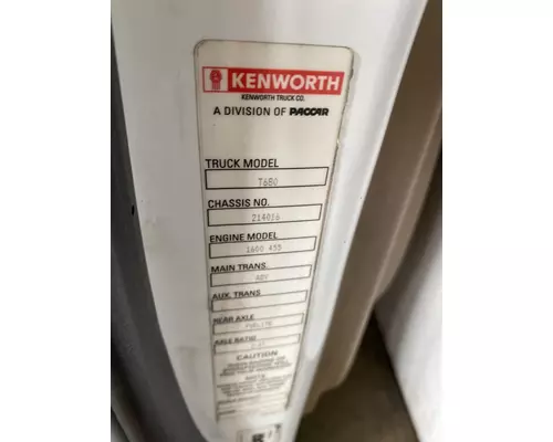 KENWORTH T680 Door Assembly, Front