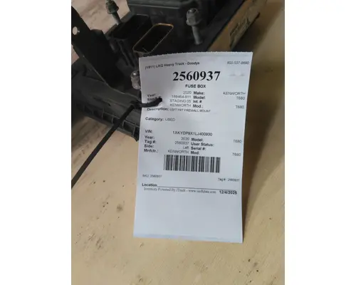 KENWORTH T680 FUSE BOX