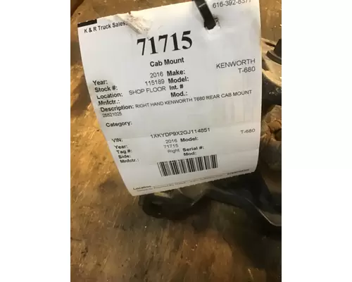 KENWORTH T680 Mounts, Cab