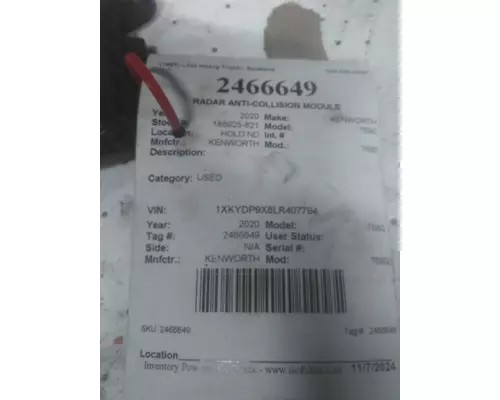 KENWORTH T680 RADAR ANTI-COLLISION MODULE