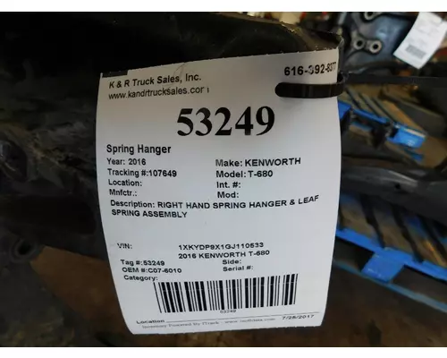 KENWORTH T680 Spring Hanger