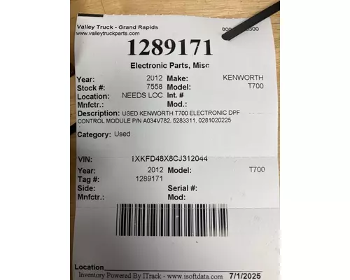KENWORTH T700 Electronic Parts, Misc