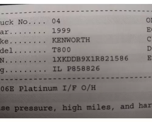 KENWORTH T800B WHOLE TRUCK FOR RESALE