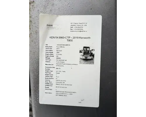 KENWORTH T800 Axle Parts, Misc.